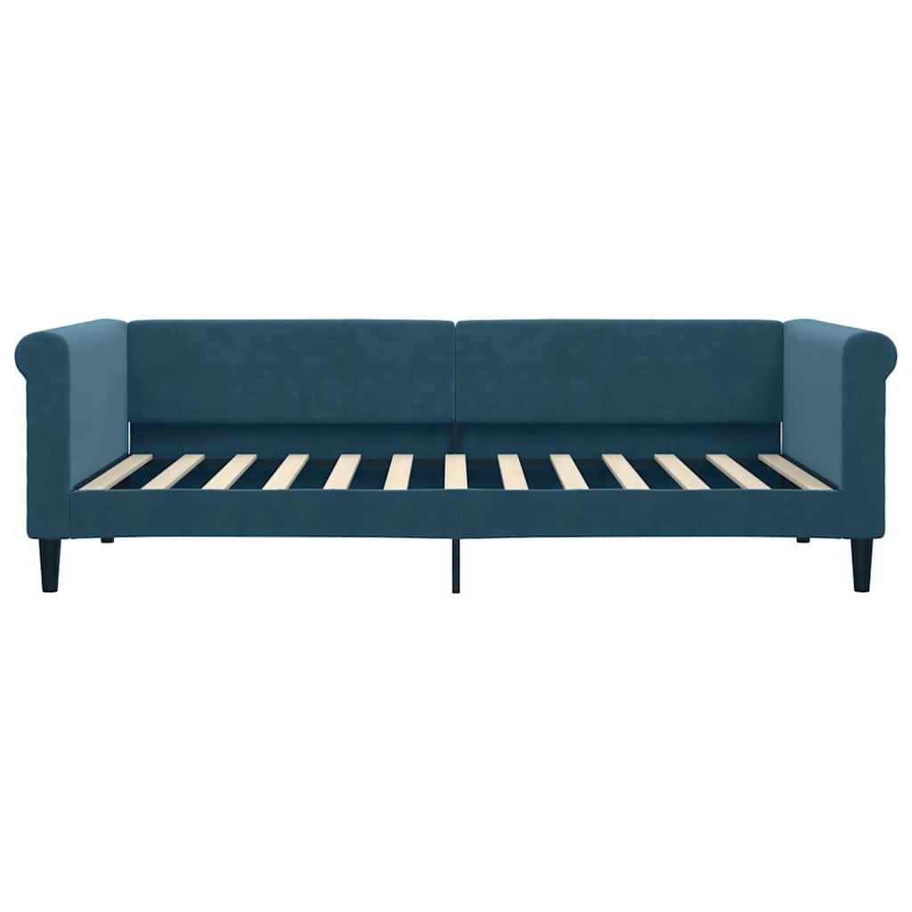 vidaXL Sofa z materacem do spania, niebieska, 90x200 cm, aksamit