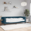 vidaXL Sofa z materacem do spania, niebieska, 90x200 cm, aksamit