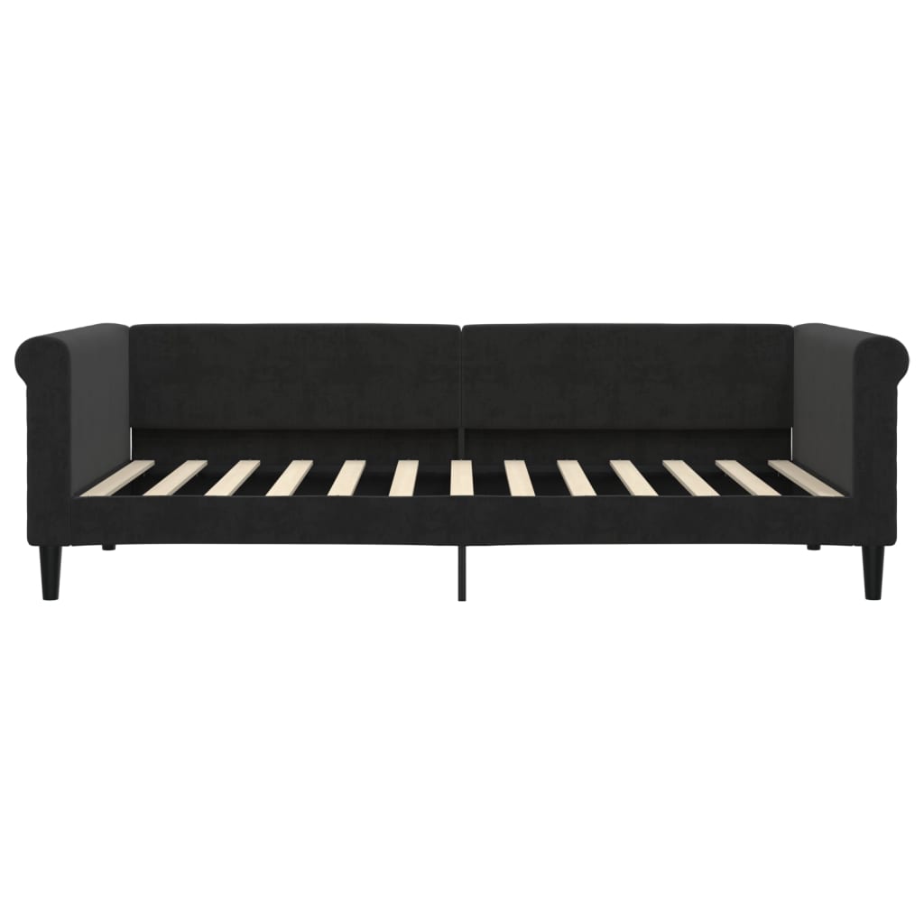vidaXL Sofa z materacem do spania, czarna, 90x200 cm, aksamit