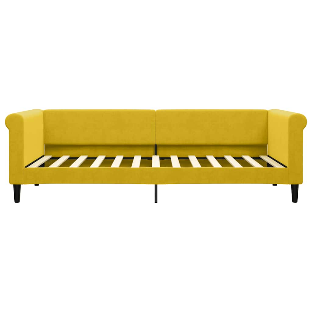 vidaXL Sofa z materacem do spania, żółta, 90x200 cm, aksamit