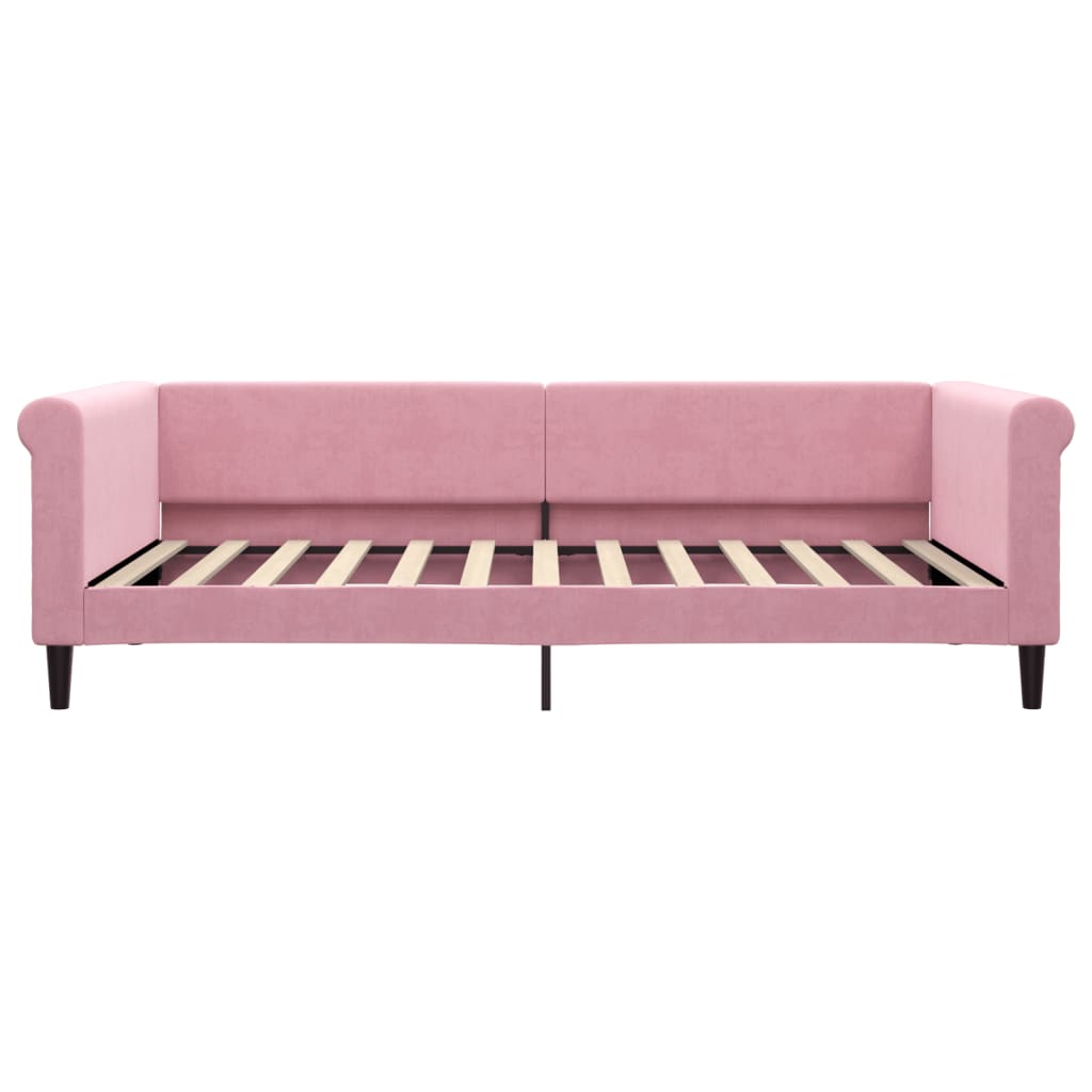 vidaXL Sofa z materacem do spania, różowa, 100x200 cm, aksamit