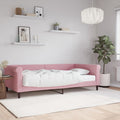 vidaXL Sofa z materacem do spania, różowa, 100x200 cm, aksamit