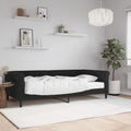 vidaXL Sofa z materacem do spania, czarna, 100x200 cm, aksamit