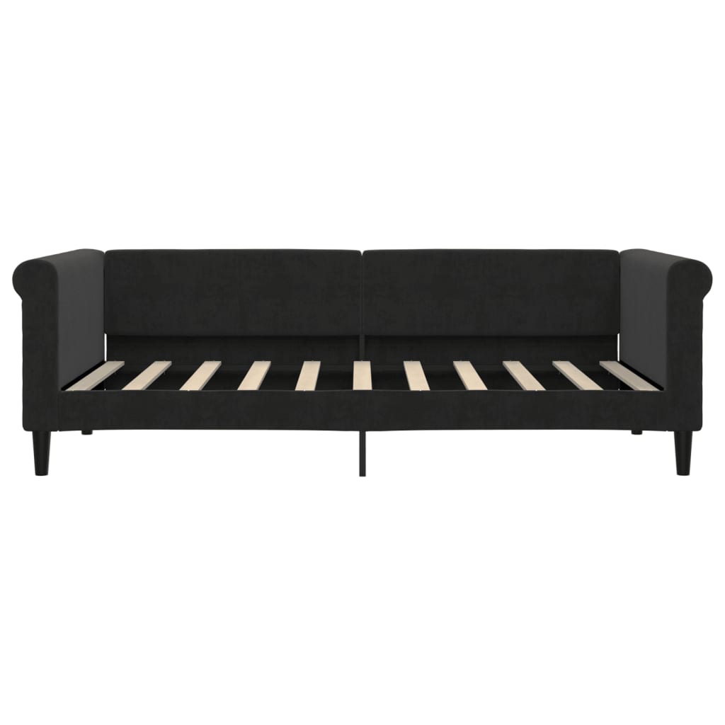 vidaXL Sofa z materacem do spania, czarna, 90x190 cm, aksamit