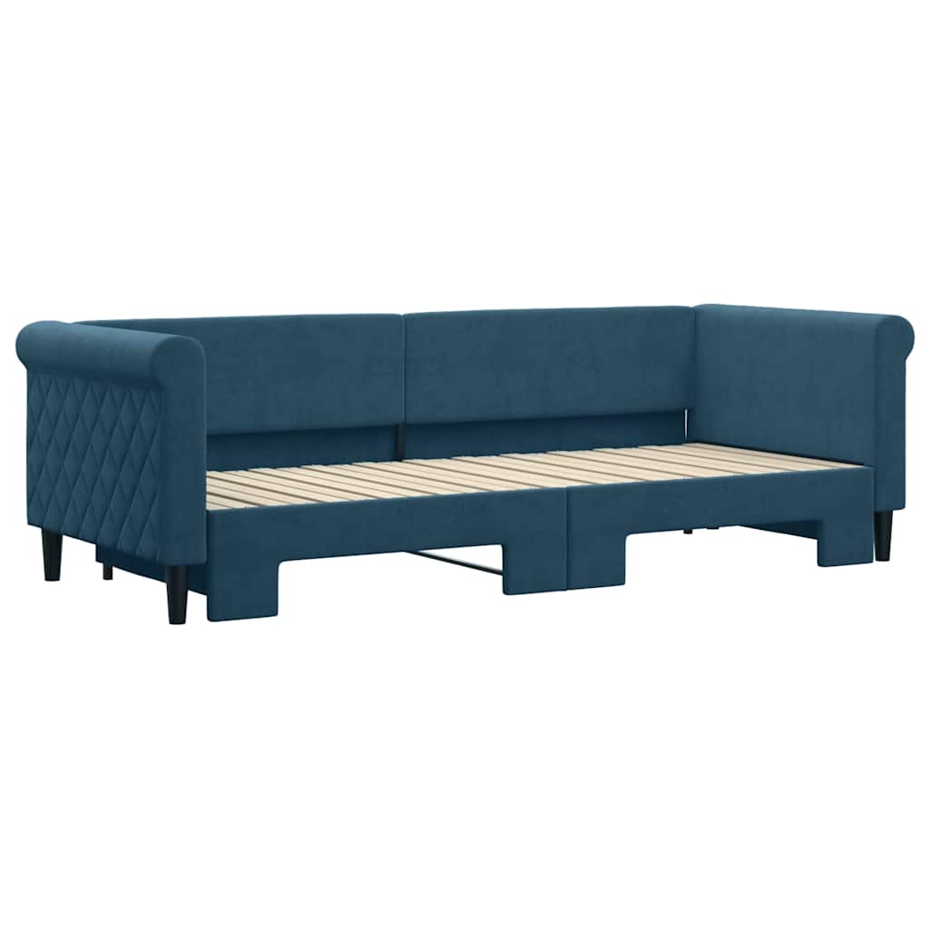 vidaXL Sofa rozsuwana, niebieska, 80x200 cm, aksamit