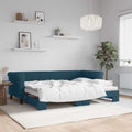 vidaXL Sofa rozsuwana, niebieska, 80x200 cm, aksamit