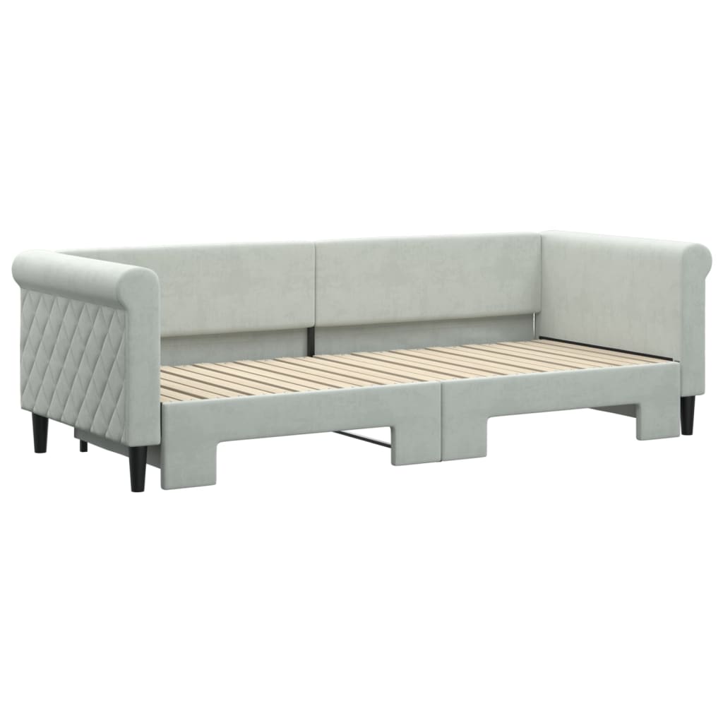 vidaXL Sofa rozsuwana, jasnoszara, 80x200 cm, aksamit