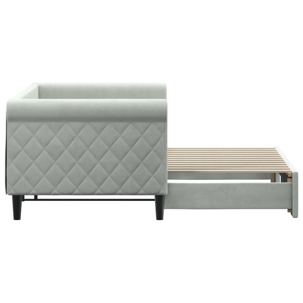 vidaXL Sofa rozsuwana, jasnoszara, 80x200 cm, aksamit