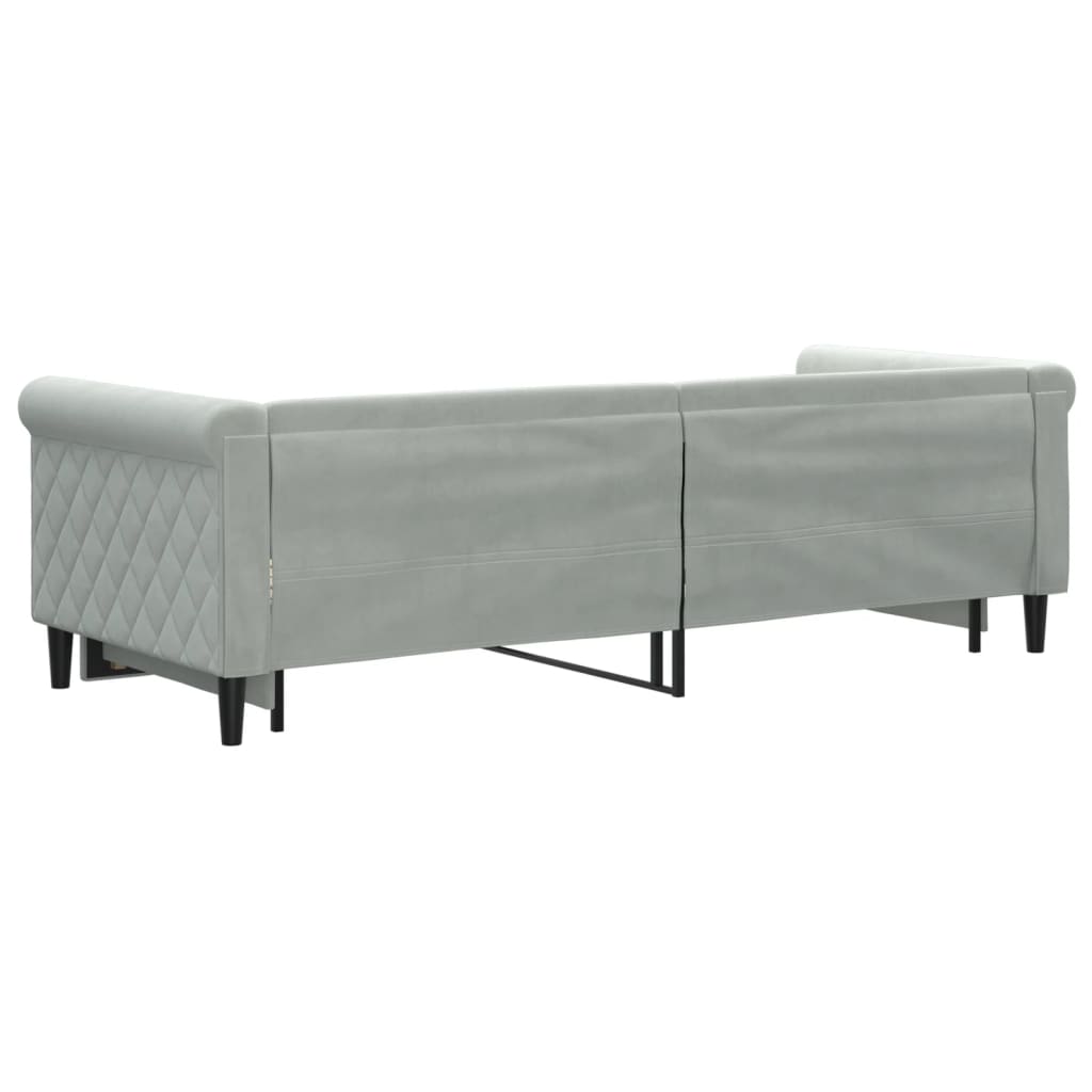 vidaXL Sofa rozsuwana, jasnoszara, 80x200 cm, aksamit