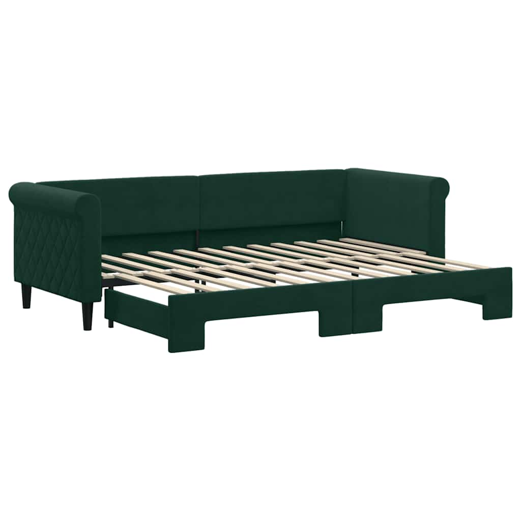 vidaXL Sofa rozsuwana, ciemnozielona, 80x200 cm, aksamit