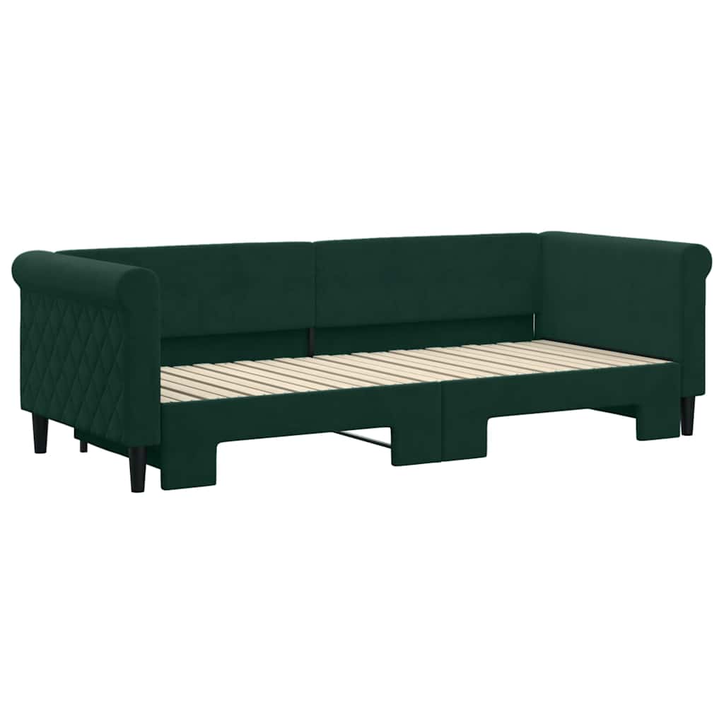 vidaXL Sofa rozsuwana, ciemnozielona, 80x200 cm, aksamit