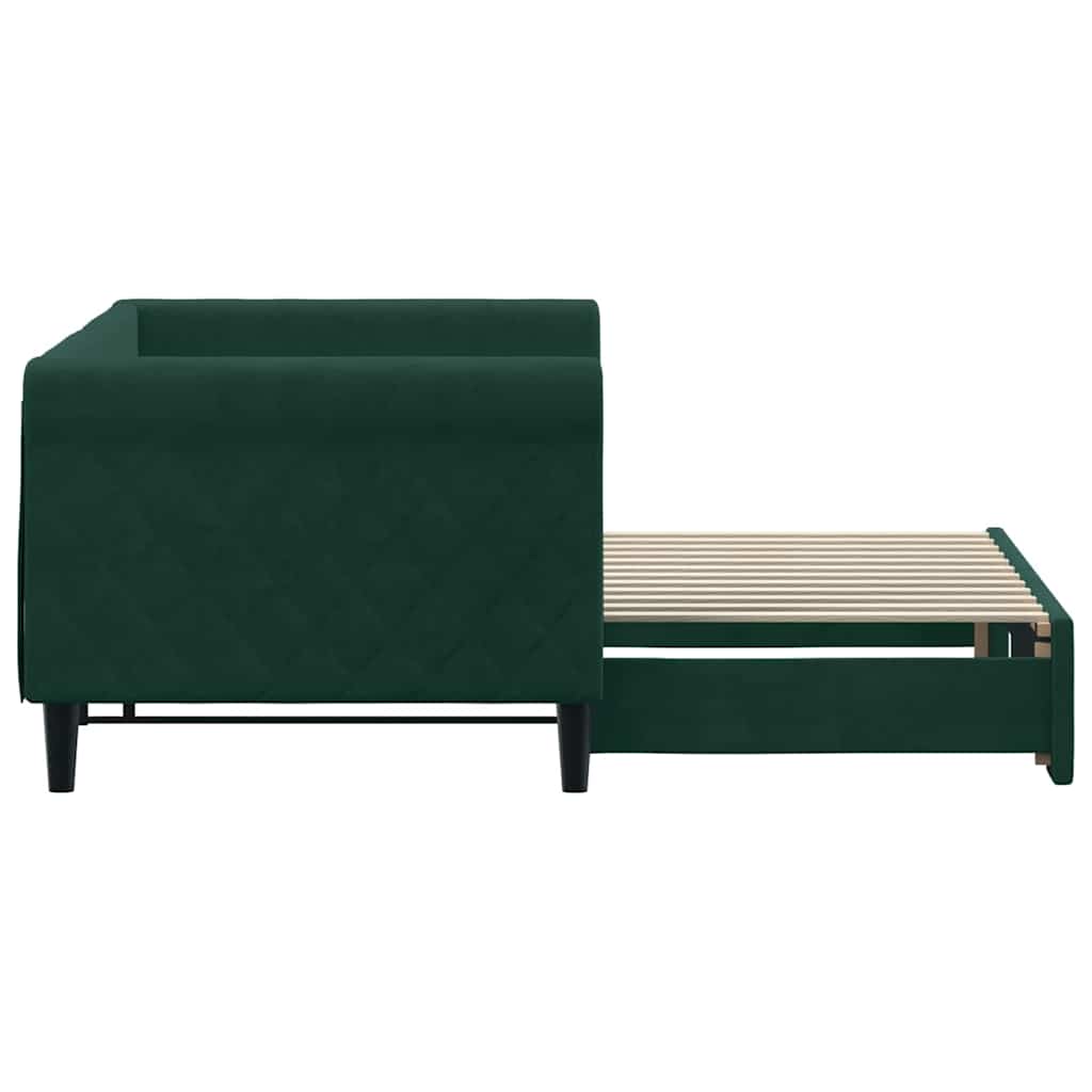 vidaXL Sofa rozsuwana, ciemnozielona, 80x200 cm, aksamit