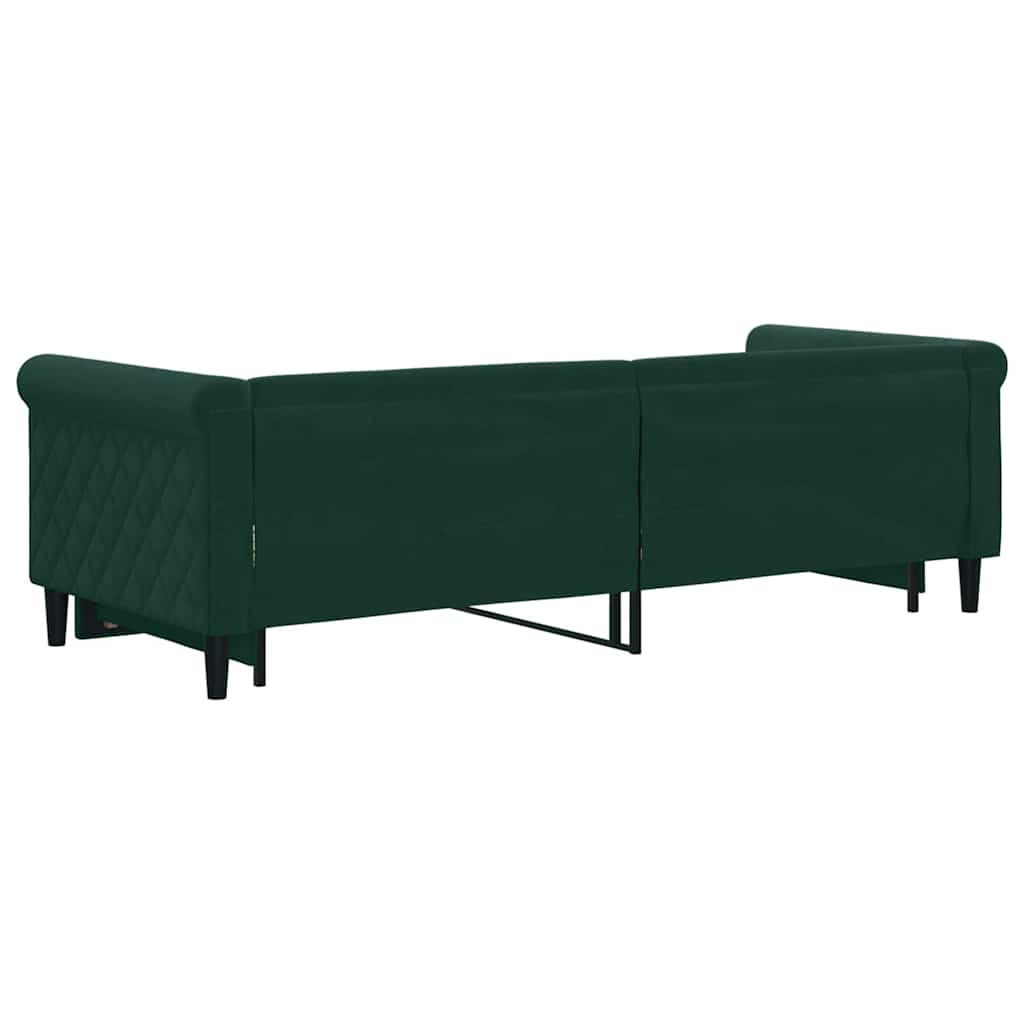 vidaXL Sofa rozsuwana, ciemnozielona, 80x200 cm, aksamit