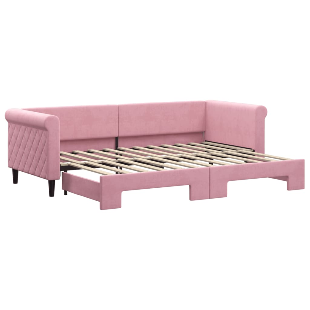 vidaXL Sofa rozsuwana, różowa, 80x200 cm, aksamit