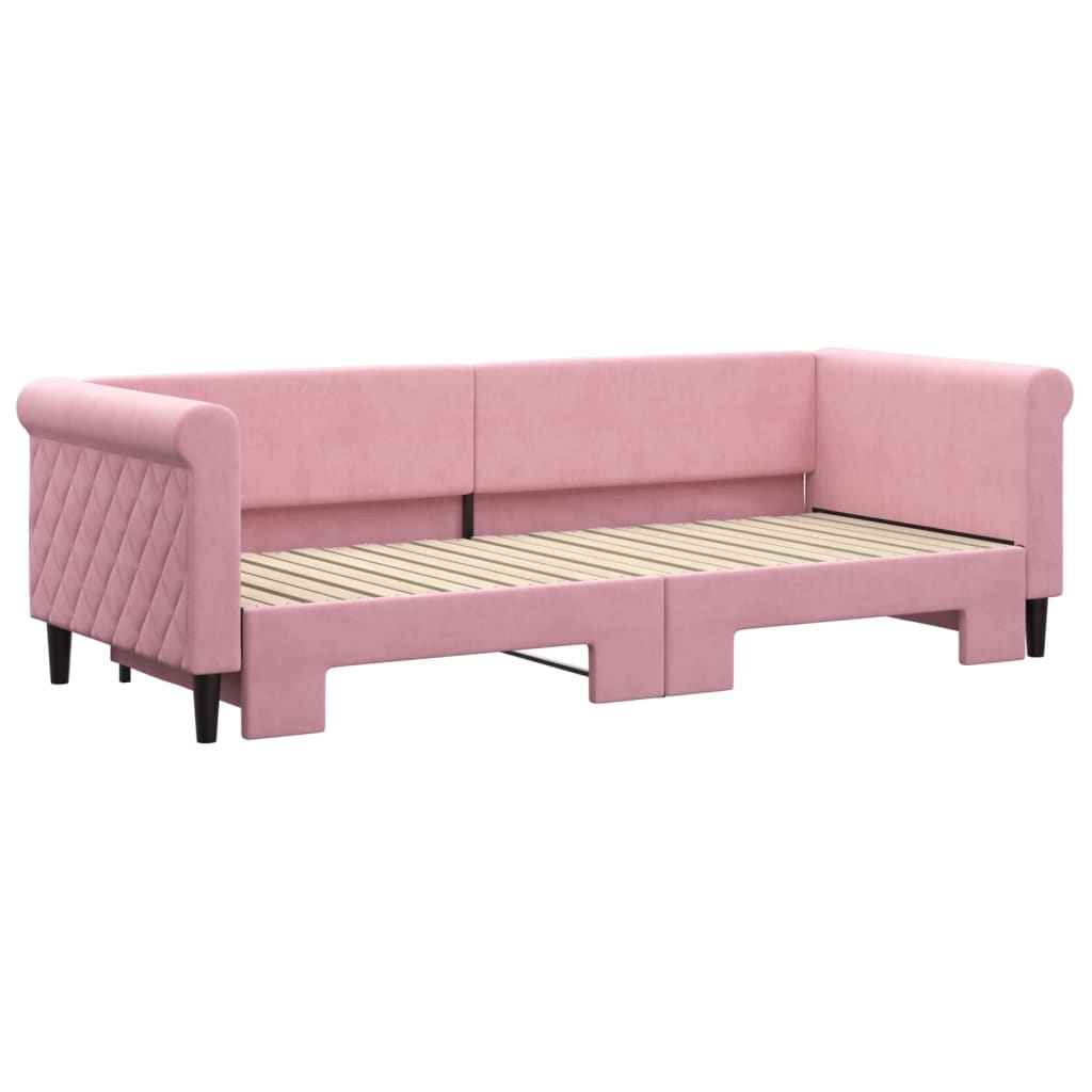 vidaXL Sofa rozsuwana, różowa, 80x200 cm, aksamit