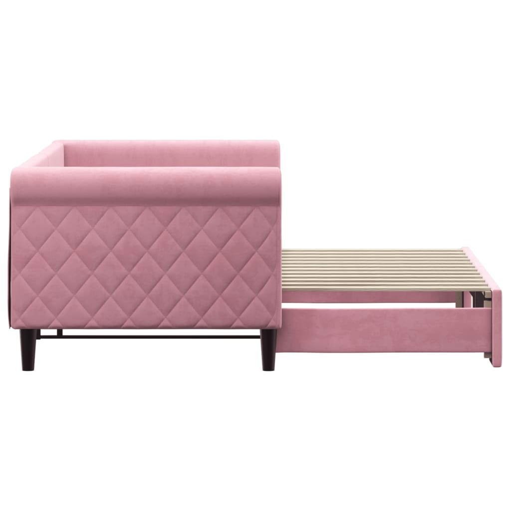 vidaXL Sofa rozsuwana, różowa, 80x200 cm, aksamit