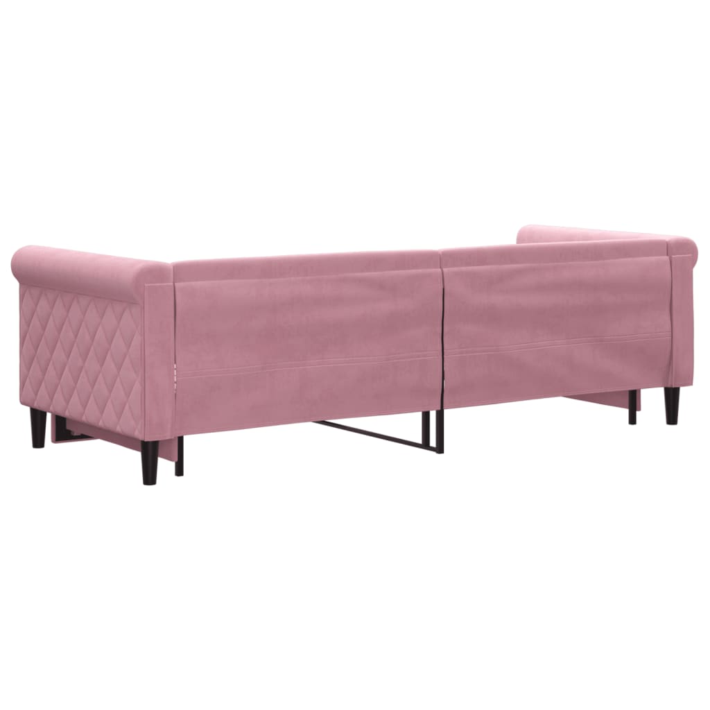 vidaXL Sofa rozsuwana, różowa, 80x200 cm, aksamit