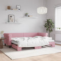 vidaXL Sofa rozsuwana, różowa, 80x200 cm, aksamit