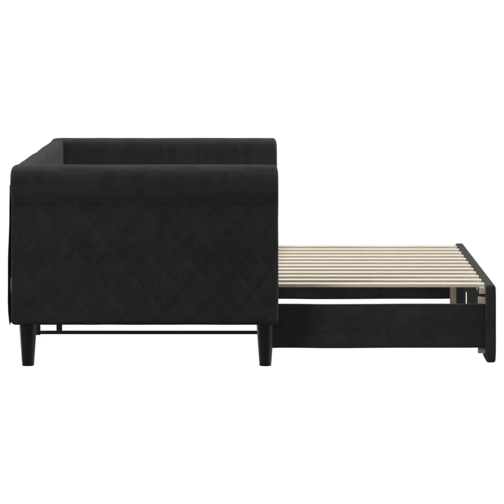 vidaXL Sofa rozsuwana, czarna, 80x200 cm, aksamit