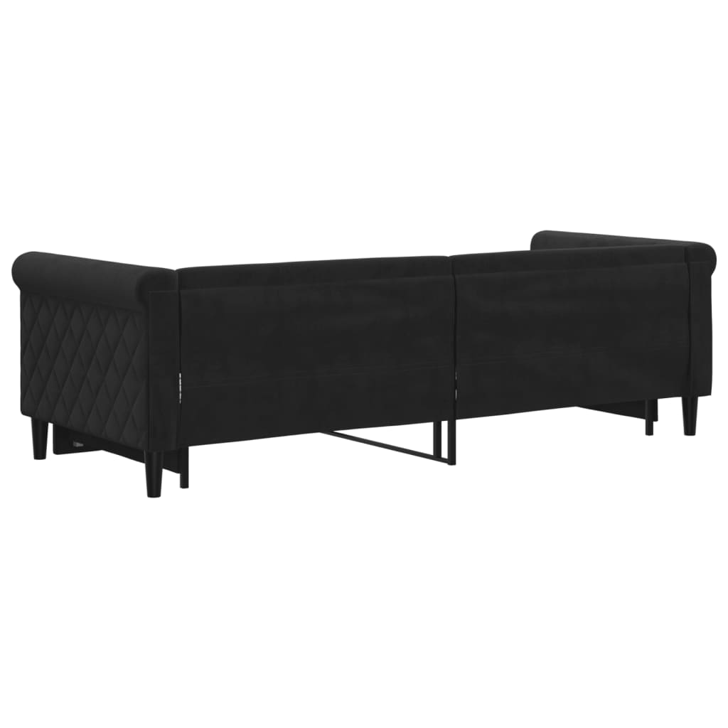 vidaXL Sofa rozsuwana, czarna, 80x200 cm, aksamit