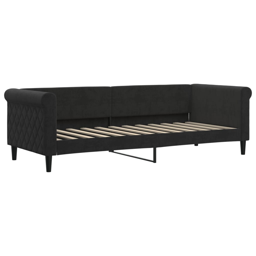 vidaXL Sofa rozsuwana, czarna, 80x200 cm, aksamit