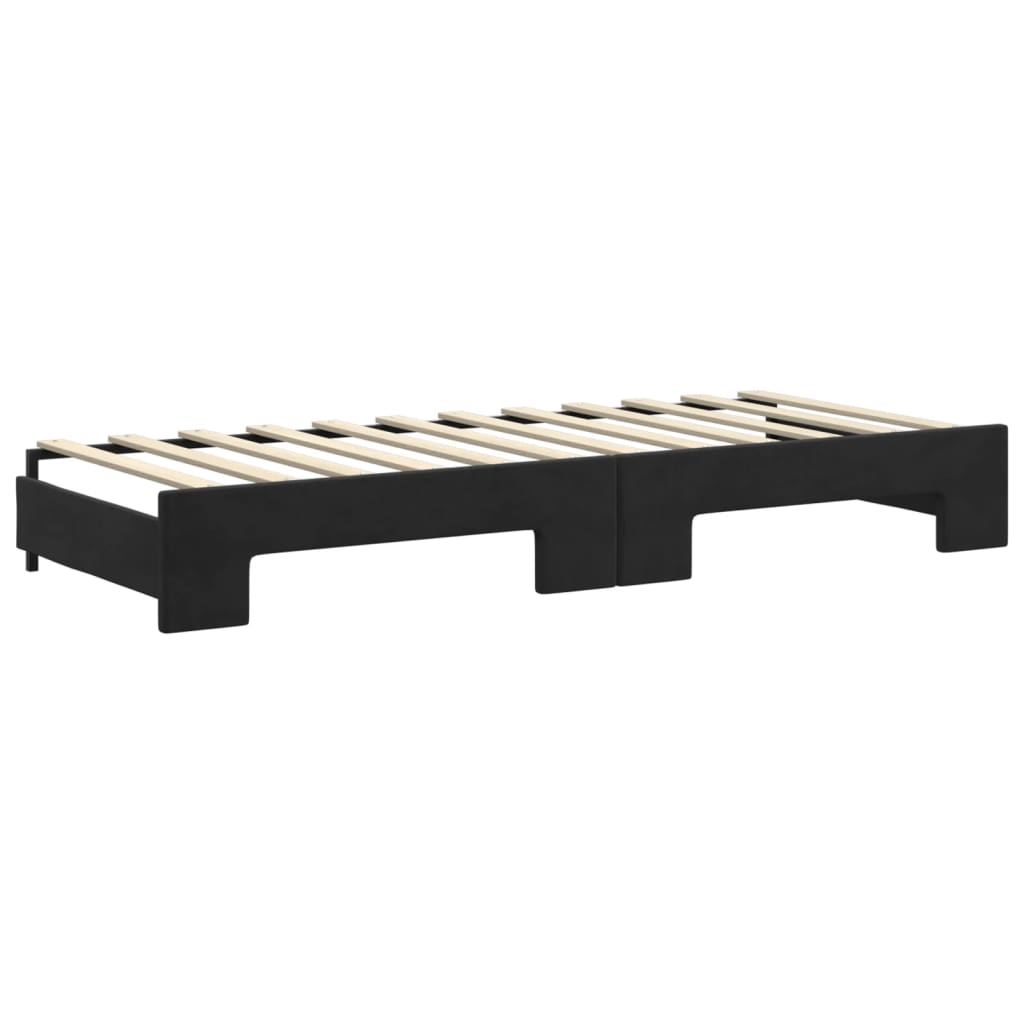 vidaXL Sofa rozsuwana, czarna, 80x200 cm, aksamit