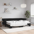 vidaXL Sofa rozsuwana, czarna, 80x200 cm, aksamit