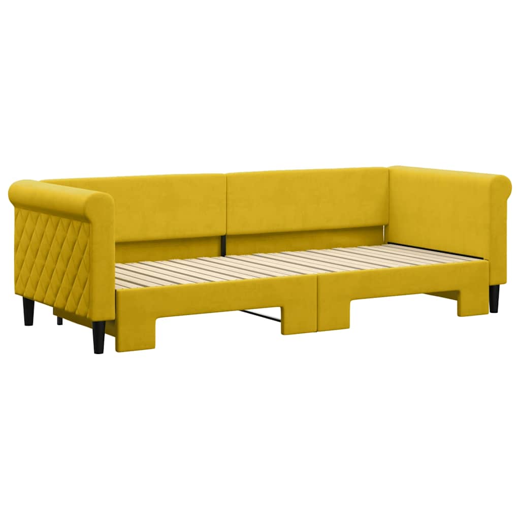 vidaXL Sofa rozsuwana, żółta, 80x200 cm, aksamit