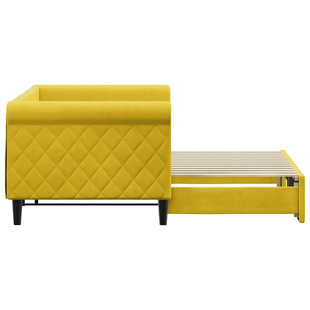 vidaXL Sofa rozsuwana, żółta, 80x200 cm, aksamit
