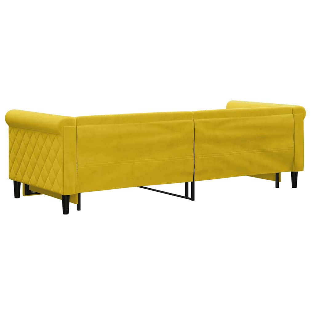 vidaXL Sofa rozsuwana, żółta, 80x200 cm, aksamit
