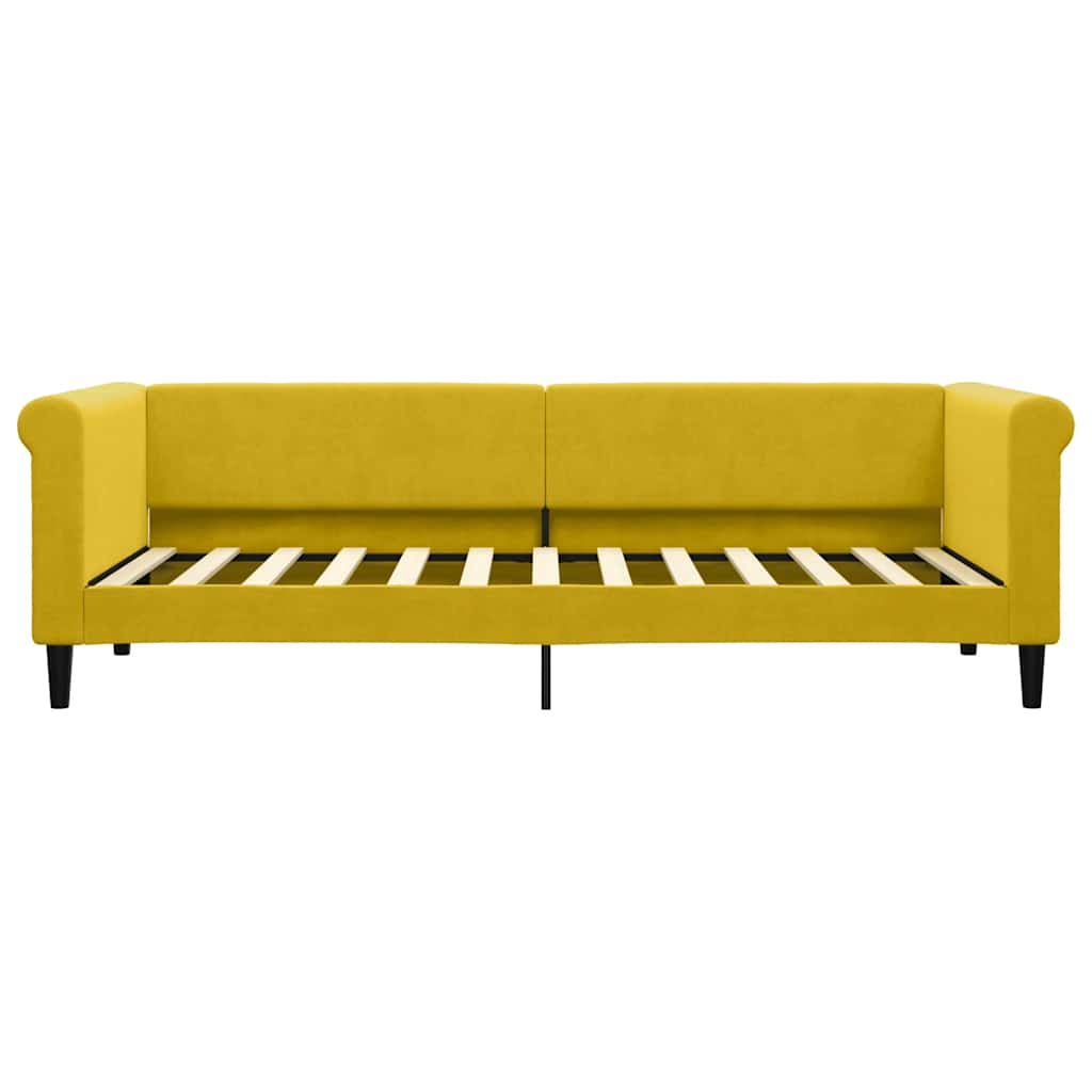 vidaXL Sofa rozsuwana, żółta, 80x200 cm, aksamit