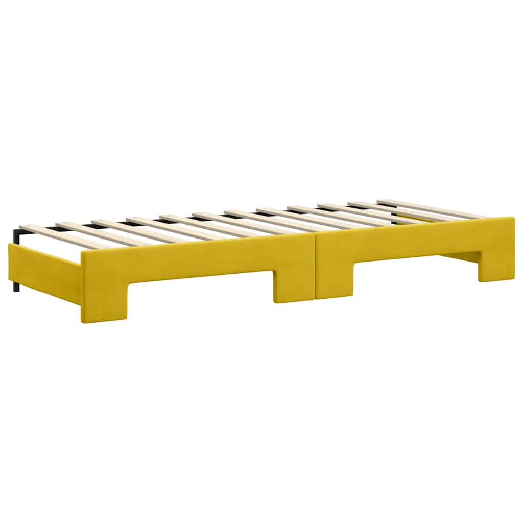 vidaXL Sofa rozsuwana, żółta, 80x200 cm, aksamit