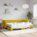 vidaXL Sofa rozsuwana, żółta, 80x200 cm, aksamit