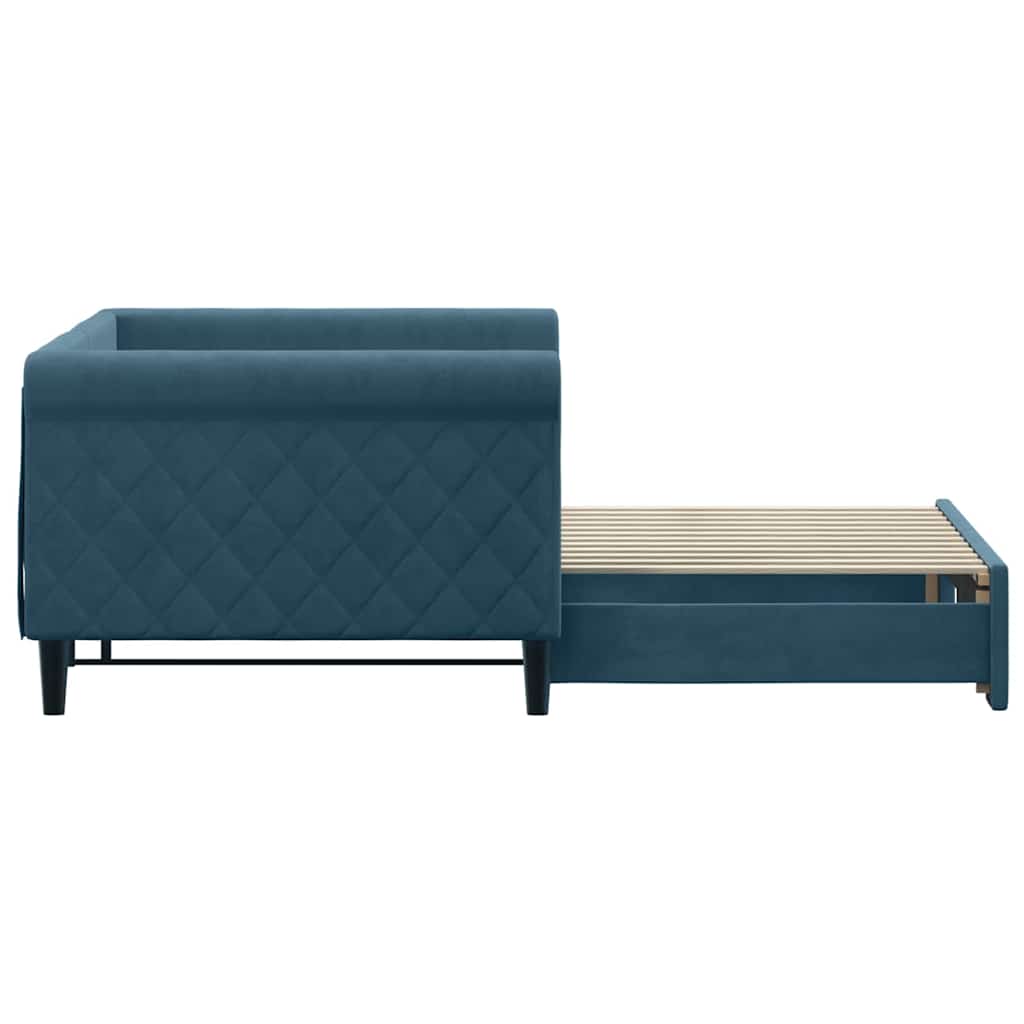 vidaXL Sofa rozsuwana, niebieska, 90x200 cm, aksamit