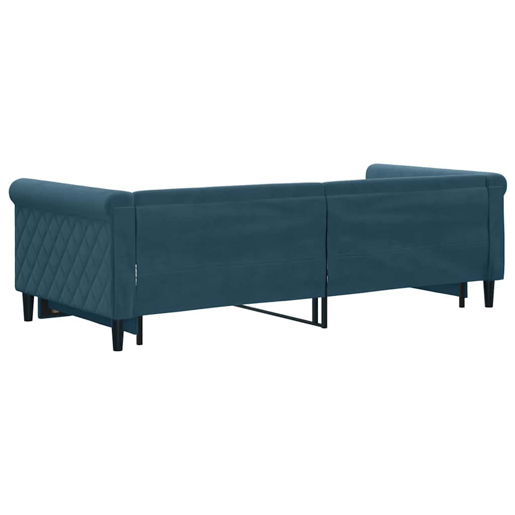 vidaXL Sofa rozsuwana, niebieska, 90x200 cm, aksamit