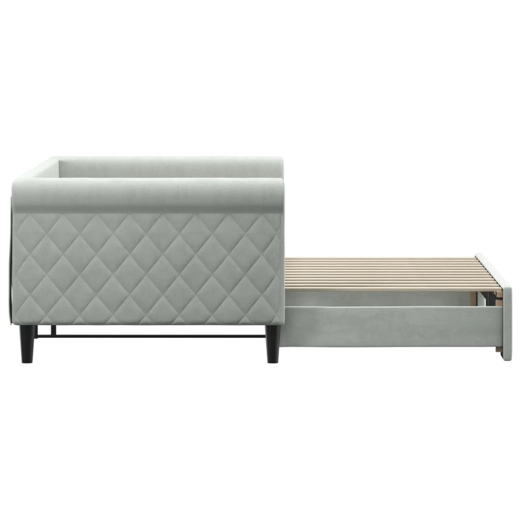 vidaXL Sofa rozsuwana, jasnoszara, 90x200 cm, aksamit