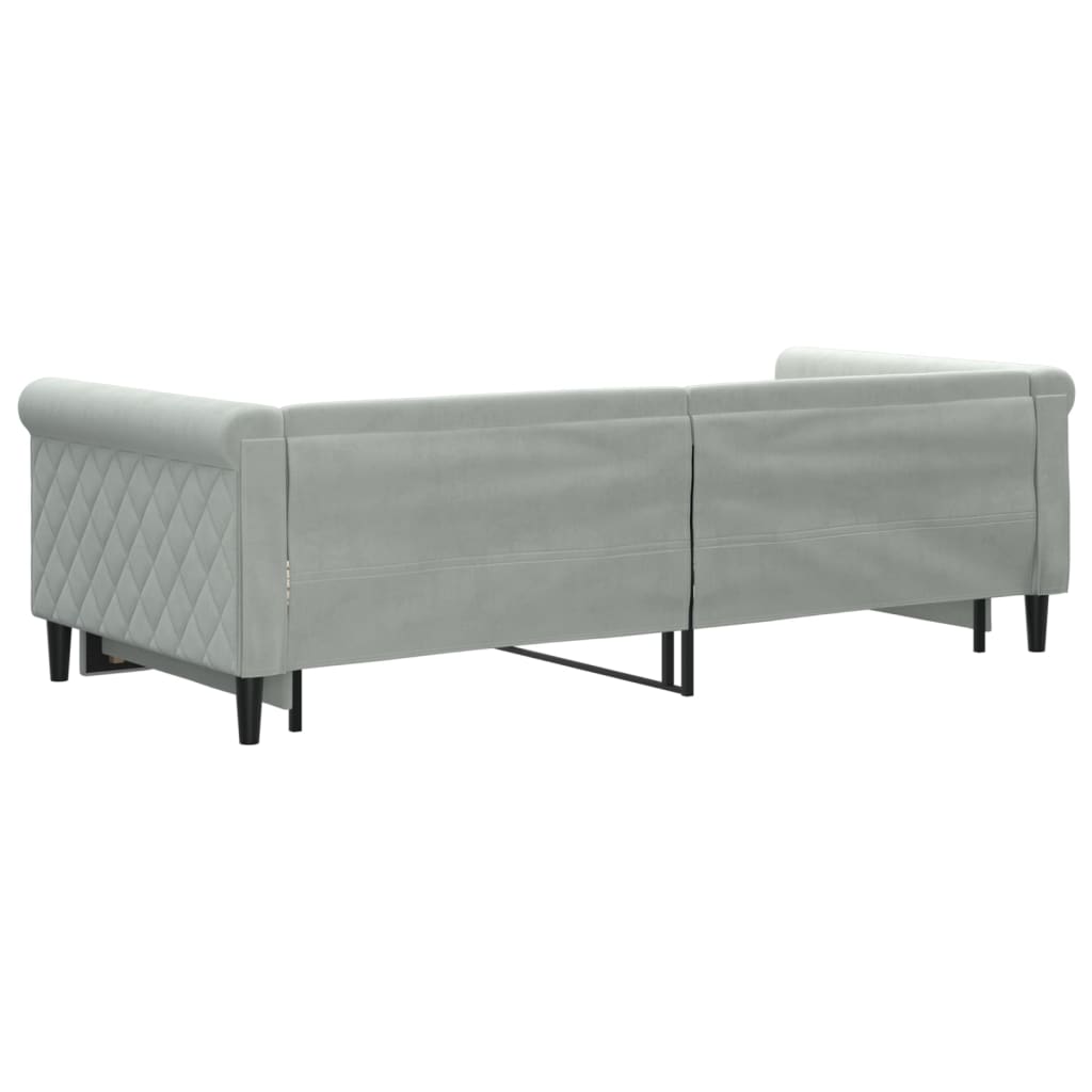 vidaXL Sofa rozsuwana, jasnoszara, 90x200 cm, aksamit