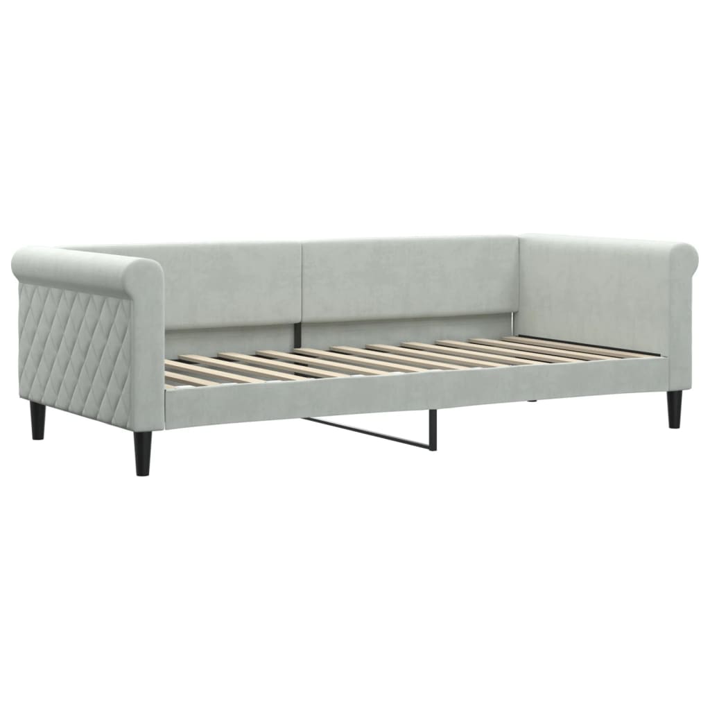 vidaXL Sofa rozsuwana, jasnoszara, 90x200 cm, aksamit