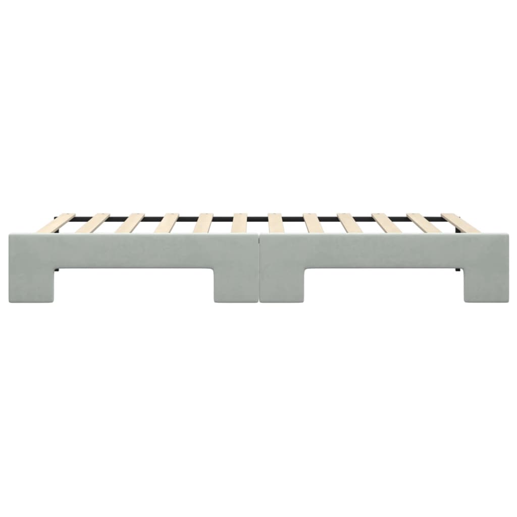 vidaXL Sofa rozsuwana, jasnoszara, 90x200 cm, aksamit