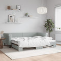 vidaXL Sofa rozsuwana, jasnoszara, 90x200 cm, aksamit