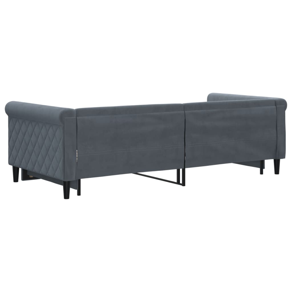 vidaXL Sofa rozsuwana, ciemnoszara, 90x200 cm, aksamit