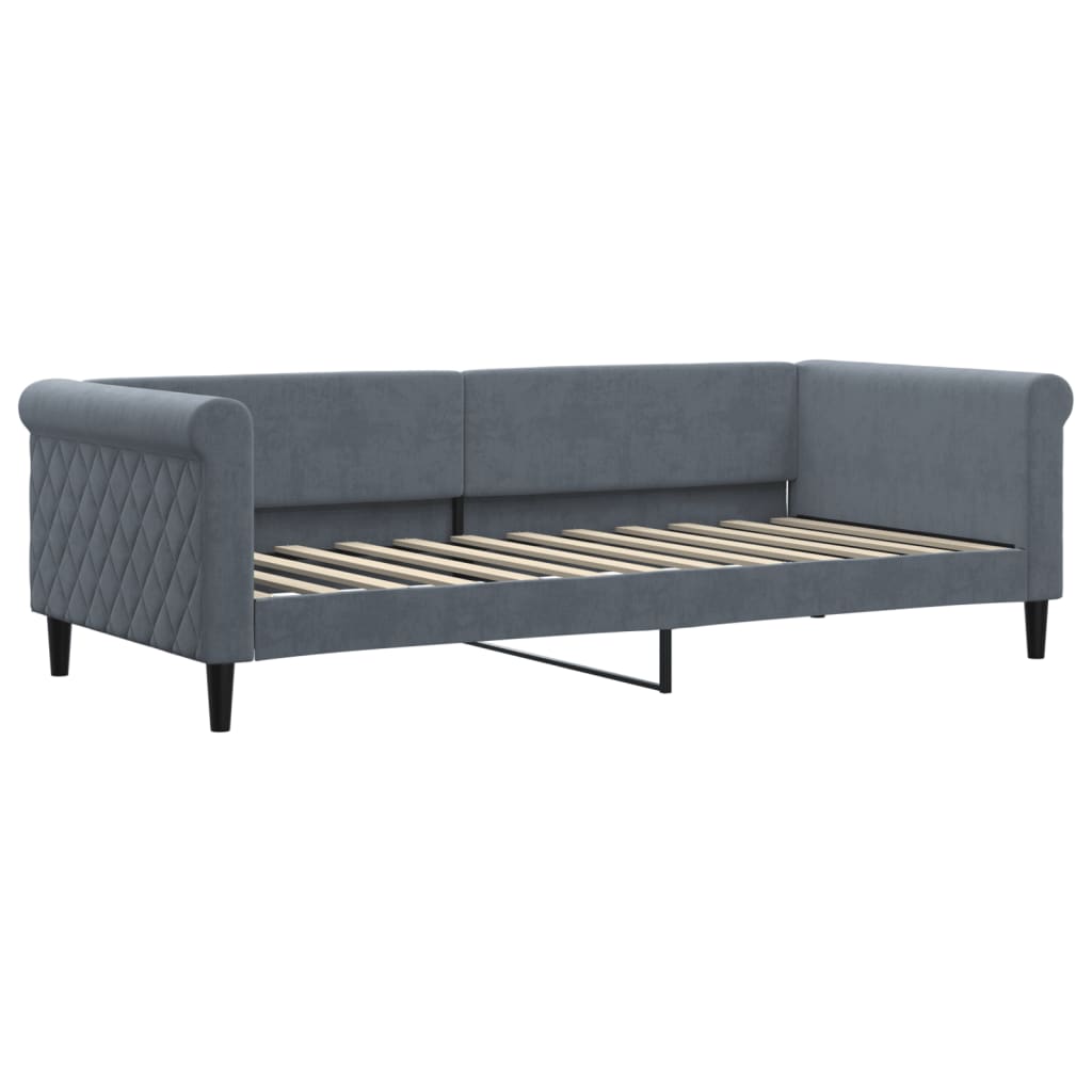 vidaXL Sofa rozsuwana, ciemnoszara, 90x200 cm, aksamit