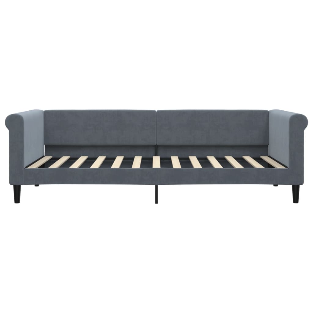 vidaXL Sofa rozsuwana, ciemnoszara, 90x200 cm, aksamit