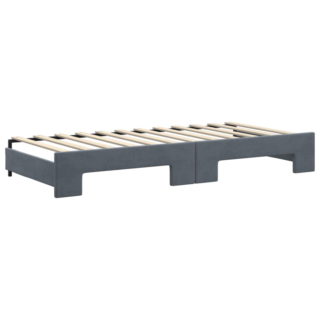 vidaXL Sofa rozsuwana, ciemnoszara, 90x200 cm, aksamit