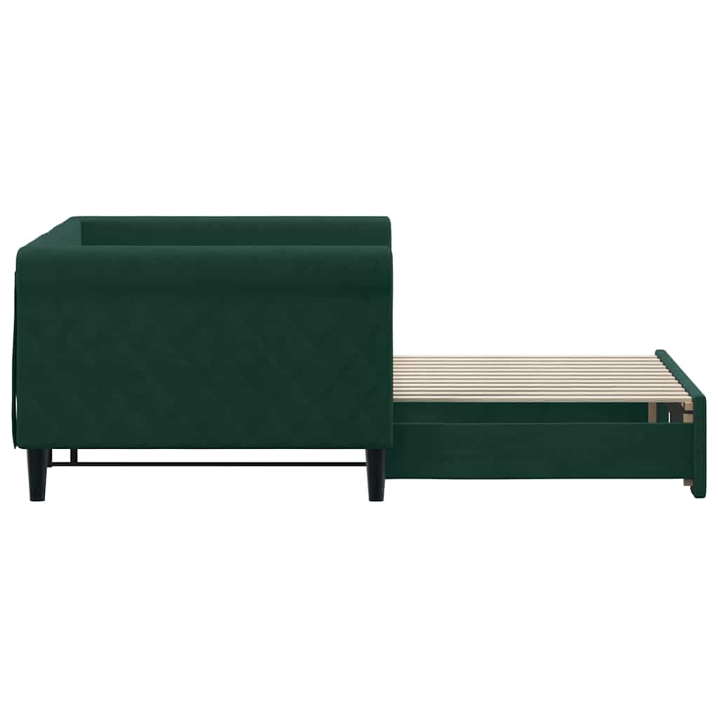 vidaXL Sofa rozsuwana, ciemnozielona, 90x200 cm, aksamit