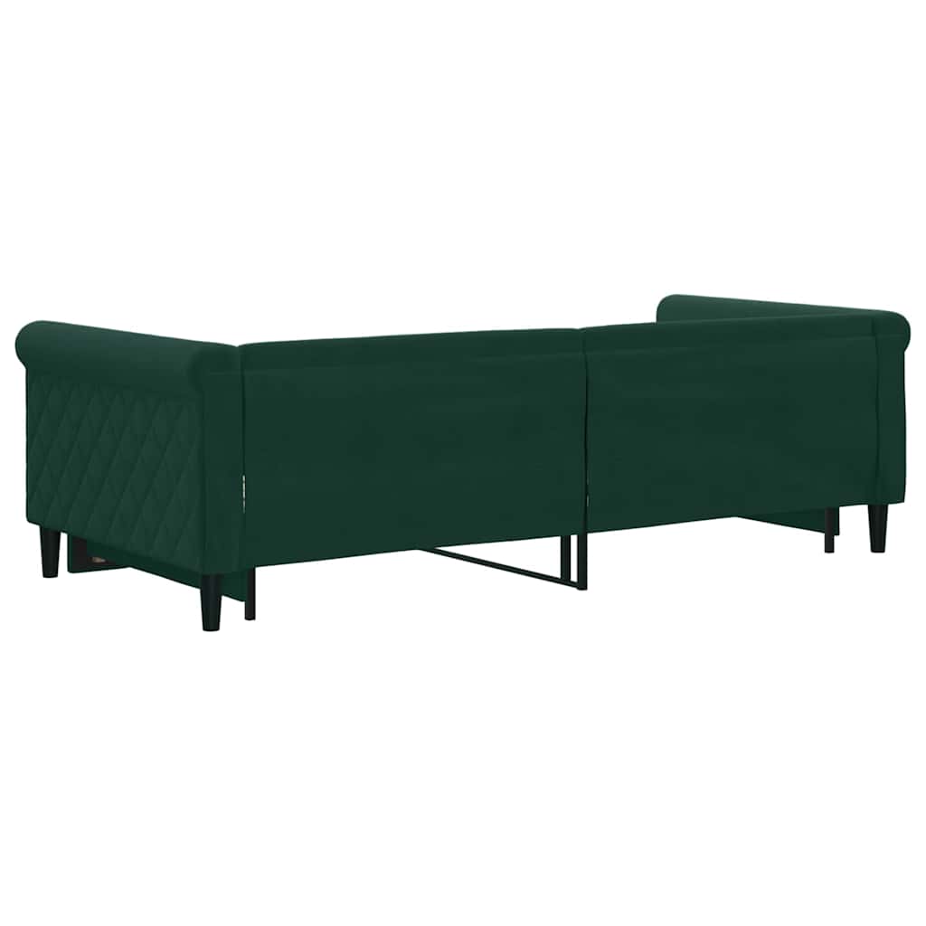 vidaXL Sofa rozsuwana, ciemnozielona, 90x200 cm, aksamit