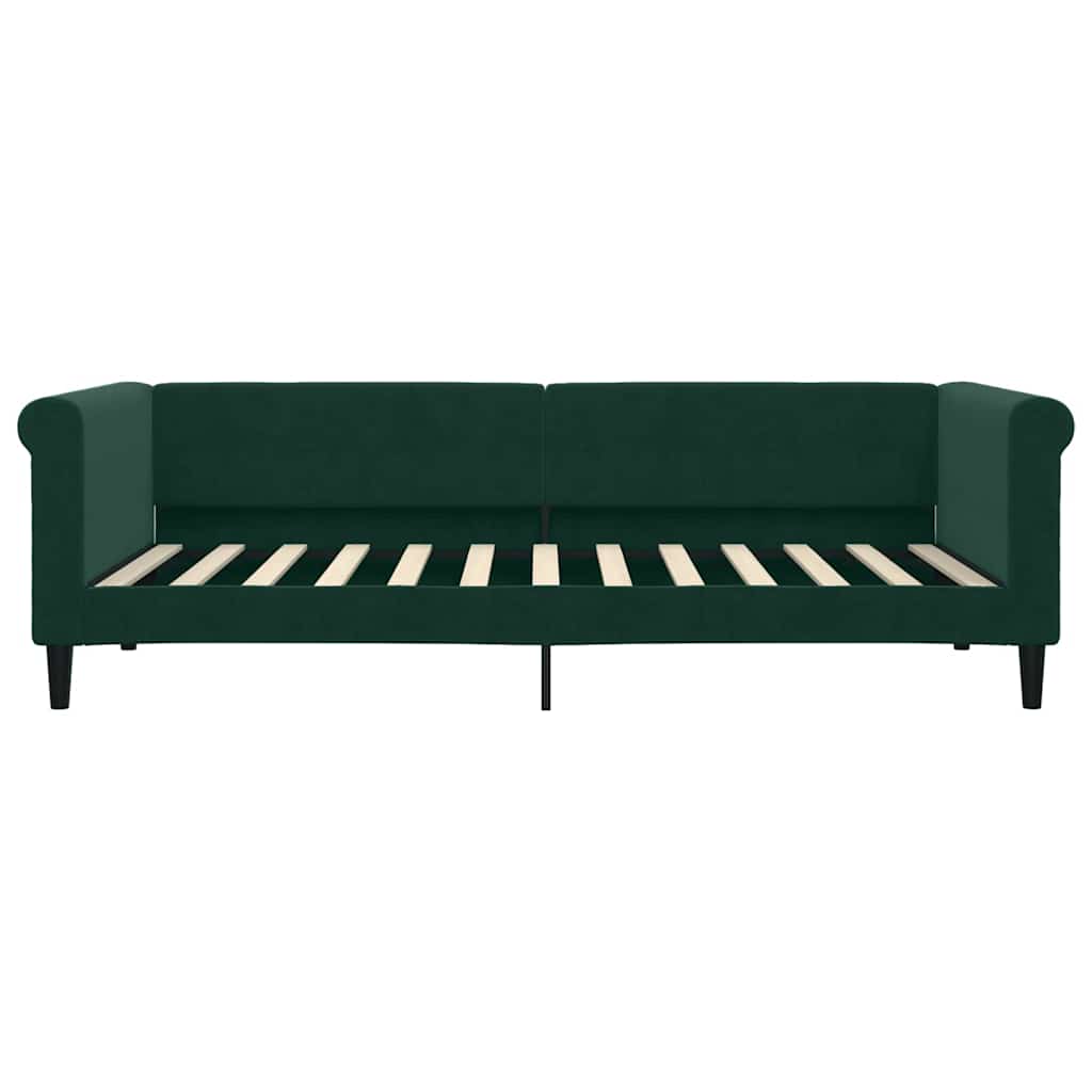 vidaXL Sofa rozsuwana, ciemnozielona, 90x200 cm, aksamit