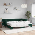 vidaXL Sofa rozsuwana, ciemnozielona, 90x200 cm, aksamit