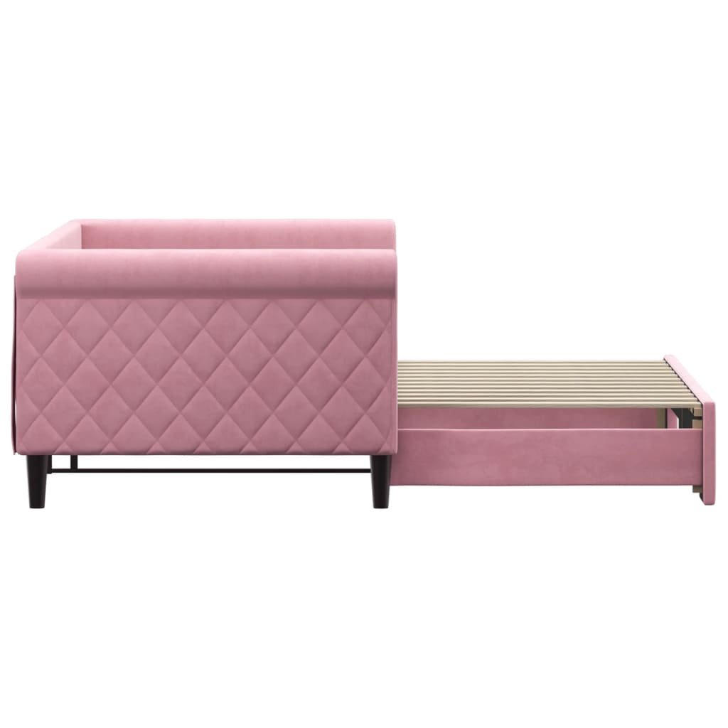 vidaXL Sofa rozsuwana, różowa, 90x200 cm, aksamit