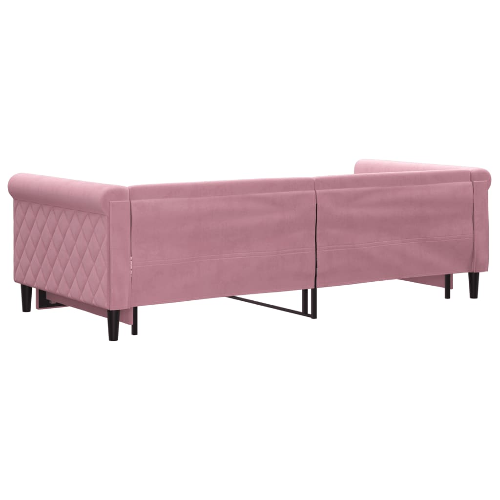 vidaXL Sofa rozsuwana, różowa, 90x200 cm, aksamit